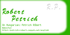 robert petrich business card