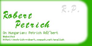 robert petrich business card